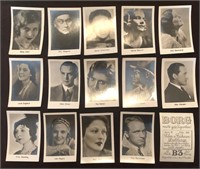 15 x Rare MOVIE STAR Tobacco Cards (1932)
