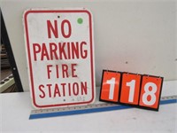 NO PARKING FIRE STATION SIGN