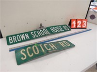 BROWN SCHOOL HOUSE RD. & SCOTCH RD. SIGNS
