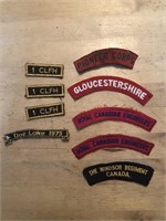 9 x MILITARY Crests, Patches, Badges