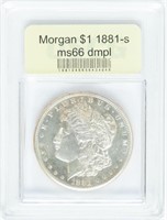 Coin 1881-S Morgan Silver Dollar - USCG MS66 DMPL