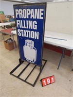 PROPANE FILLING STATION 2 SIDED SIGN W/ STAND