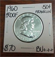 1960 Proof Franklin Silver Half Dollar- Graded