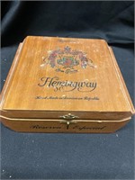 Vintage wood cigar box full of interesting coins