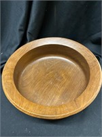 Hand turned teak bowl. 12 inches in diameter 4
