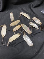 Antique mother of pearl wobblers. 10 pieces