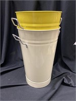 2 enameled florist Pails . 13 inches tall 8 1/2