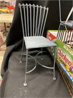 Nine vintage metal  miniature chairs. 9 1/2