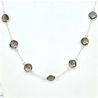 $200 Silver Smokey Quartz(20.7ct) Necklace