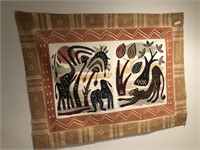 Nice Textile Wall Hanging depicting Animals,