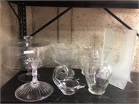 Lot of Assorted Crystal, Cake Plates, Vases,