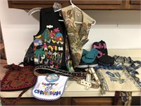 Lot Including Colorful Vests, Silk Ties, shoes