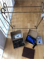 Lot incl Quilt Rack, Wrist Weights, Oboz Shoes,