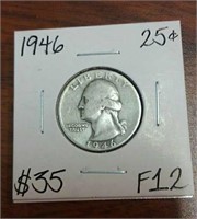 1946 Washington Silver Quarter-F12