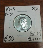 1963 Gem Proof Washington Silver Quarter-Graded