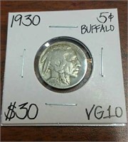 1930 Buffalo Nickel- Graded VG10
