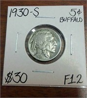 1930S Buffalo Nickel - Graded F12