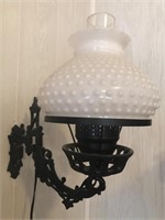 HOBNAIL MILK GLASS WALL LAMP