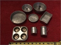 Vintage aluminum toy pans 8 pieces