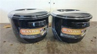 (2) Enamel Bean Pots- New