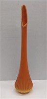 Orange glass vase. About 19.75in Tall.