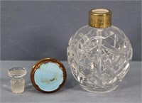 Libby Crystal Perfume Bottle, Guilloche Cap