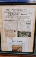 Framed 1899 & 1881 Dardanelle Post Dispatch