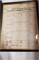 1881 Taylor, Thomas Co Importers & Jobbers Receipt