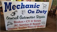 Mechanic On Duty Double Sided Metal Sign