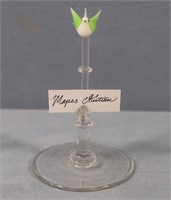 Bohemian Art Glass Place Card Holder