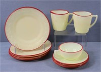 10pc. McKee Laurel Leaf Custard Glass Tea Set