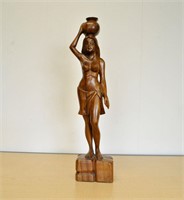 Hand-Carved Female Figural Sculpture