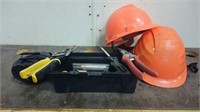 Small Toolbox with Bolts, Snips &more, (2) Hard