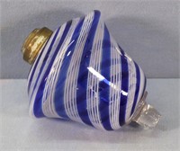 Swirl Art Glass Whale Oil Lamp Font