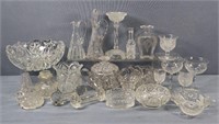 Large Lot of Pressed & Cut Glass