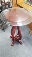GLASS TOP END  TABLE