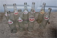 9 Vintage 16oz Pepsi Cola Bottles