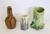 Trio of Pottery Vases by L. Jeannine Petry