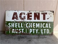 Original Shell chemical enamel sign 6 x 3 ft