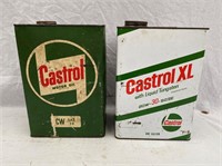 2 Castrol 1 gallon oil tins