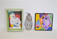 Trio of Abstract Figural Art Pieces