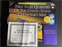 STATE QUARTERS OF THE UNITED STATES MAP -COA/BOX