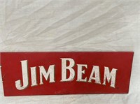 Original Jim Beam metal sign approx 50 x 20 cm