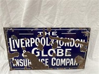 Liverpool & London Globe insurance enamel sign