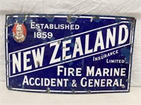 Original New Zealand insurance enamel sign approx