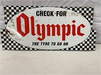 Original Olympic tyre sign approx 40 x 18 cm