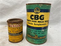 Coopers worm tablets & ICI CBG milk fever tins