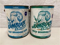2 x Jumbuck sheep branding fluid 5 litre tins