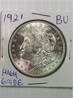 1921 Morgan Silver Dollar BU