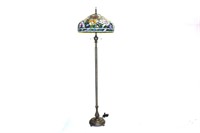 Tiffany Style Floor Lamp w/ Metal Base